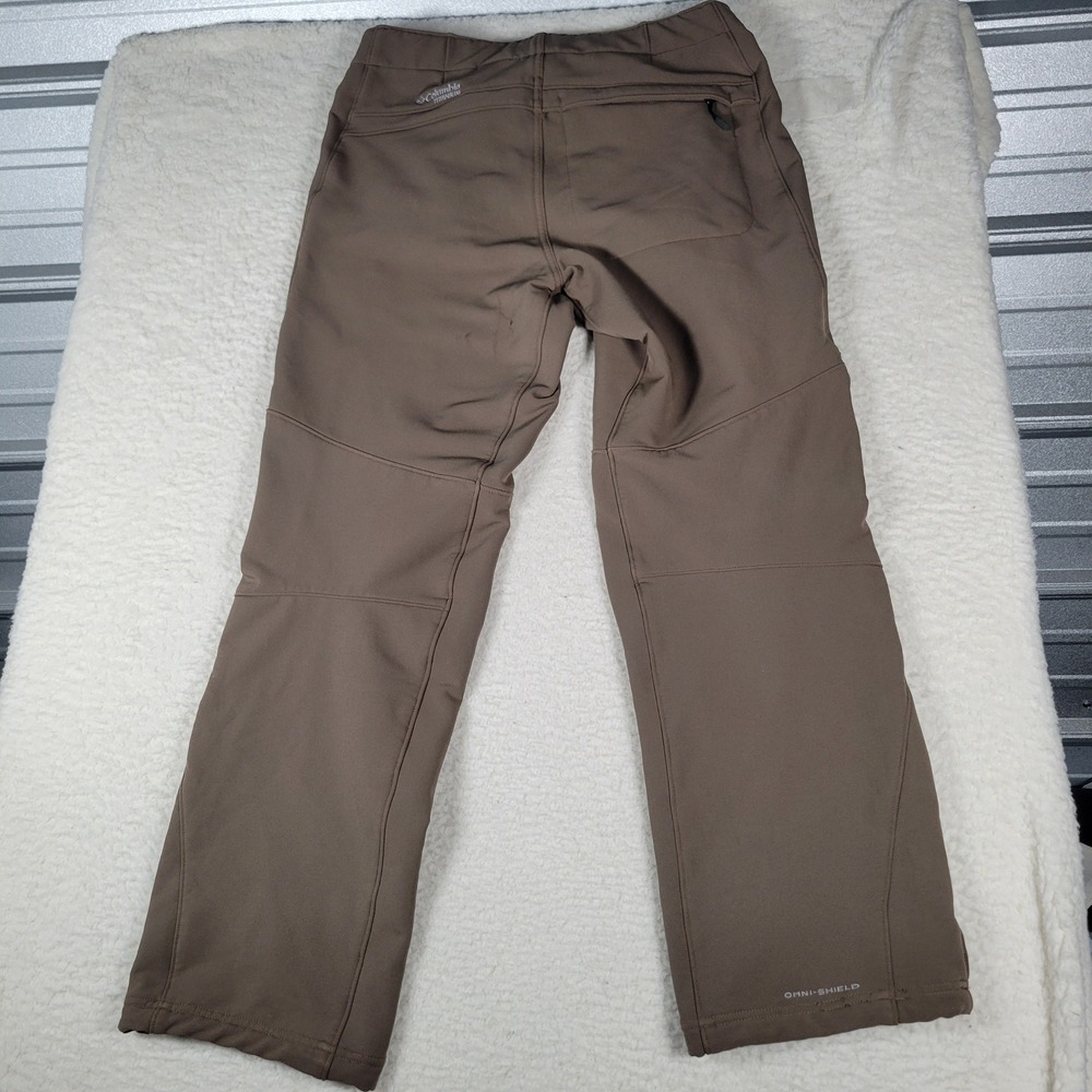 Columbia Titanium Softshell Pants Men 32x30 Brown OmniShield Fleece Lined Hiking - Picture 11 of 16
